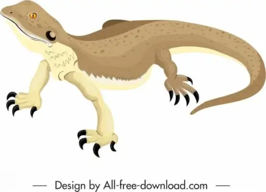 salamander reptile icon 3d colored sketch