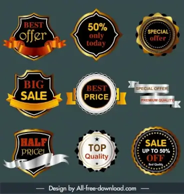 sale badges templates modern design elegant shapes decor