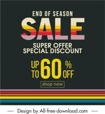 sale banner template modern colorful dark decor