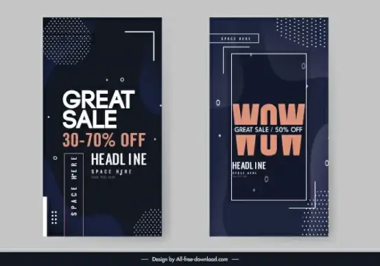 sale banner template modern elegant dark decor