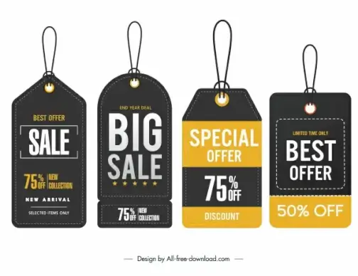 sale hang tags templates elegant modern dark decor