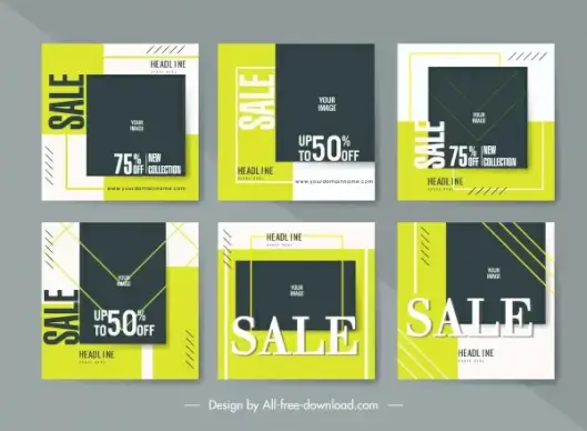 sale leaflet templates classic flat contrast decor