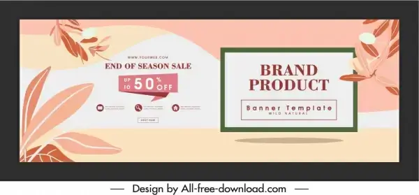 sale poster template bright classic design leaves decor