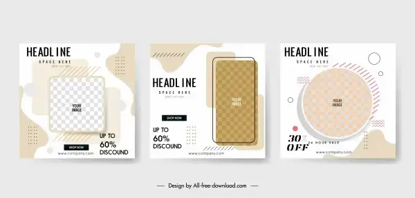 sale poster templates flat geometric checkered shapes sketch