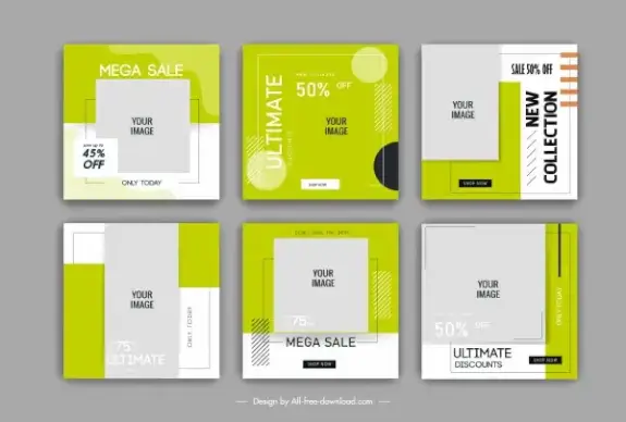 sale poster templates flat geometric shapes decor