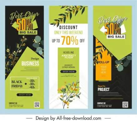 sale poster templates plants decor colorful vertical design