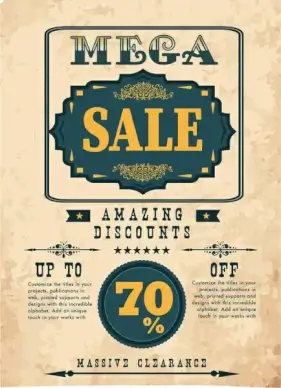 sale poster vector design with vintage style