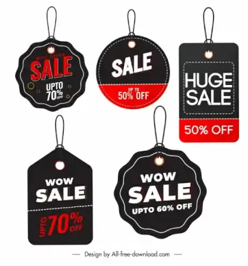 sale tags templates elegant dark flat shapes