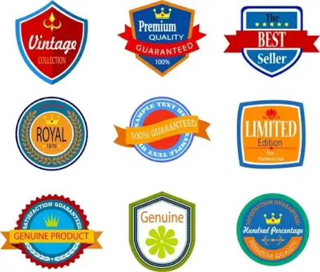 sales promotion badges with retro design style
