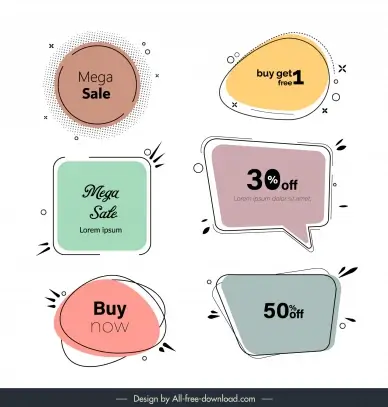 sales quote templates collection flat classic handdrawn shapes