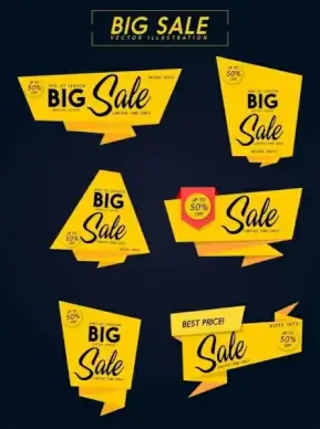 sales tags collection yellow origami decor