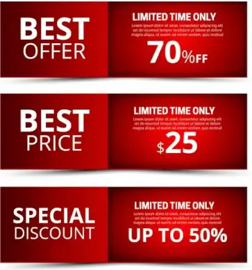 sales tickets sets on red two pages background