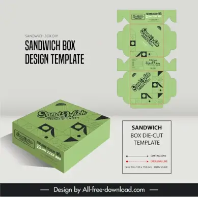 sandwich box diy template 3d geometry 