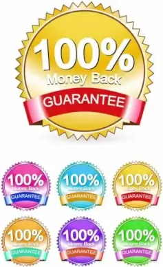 satisfaction guarantee label 05 vector
