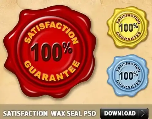 Satisfaction Guarantee Wax Seal PSD