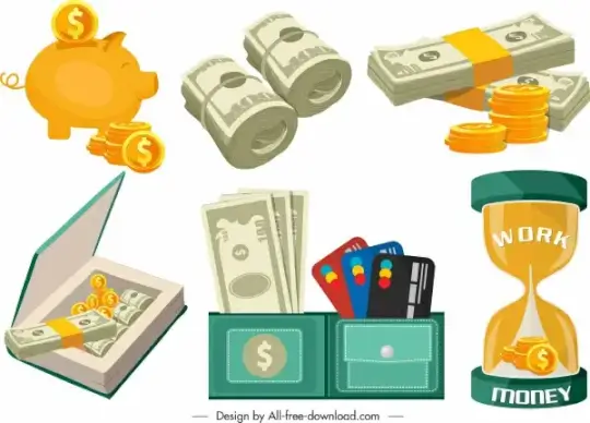savings design elements modern colored symbols sketch