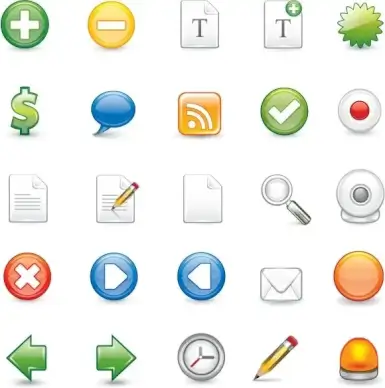 computer ui icons illustration with various styles