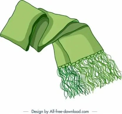 scarf icon green 3d design
