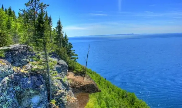 scenic view from the balcony at sleeping giant provincial park ontario canada