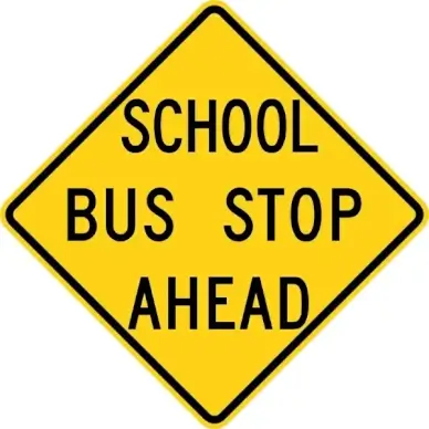 School Bus Stop Ahead Sign clip art