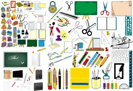 school supplies vector