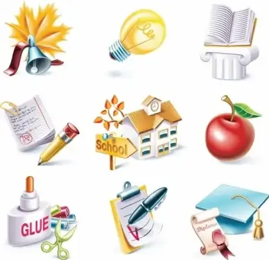 3d icons templates shiny colored modern design