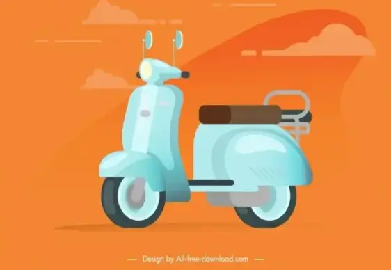 scooter icon colored classical sketch