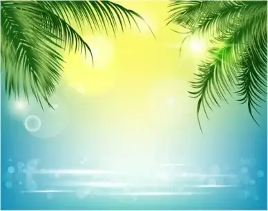 Sea and palm landscape