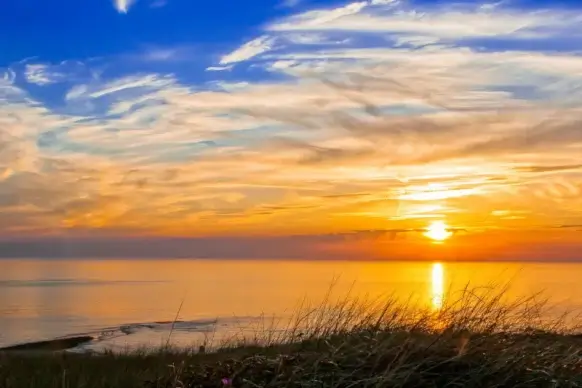 sea scenery picture elegant tranquil sunset