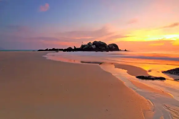 sea scenery picture elegant tranquil sunset