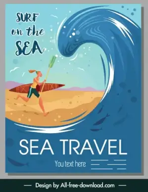 sea surfing banner surfer huge wave sketch