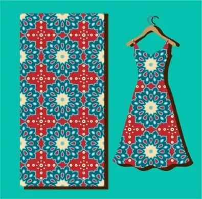 seamless pattern on silk and dress vector illustration