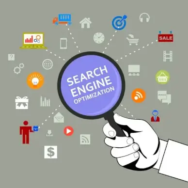 search engine optimization concept illustration with inforgraphic style