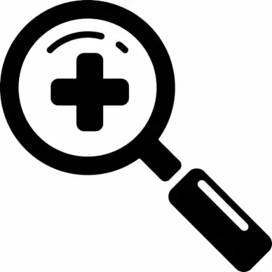 search plus zoom in sign icon flat black white contrast sketch