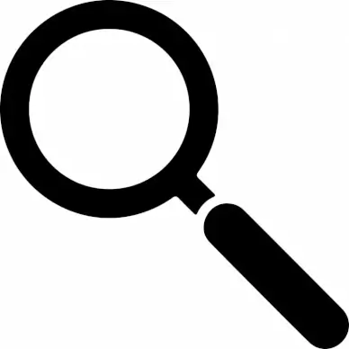 search sign icon flat black white magnifier sketch