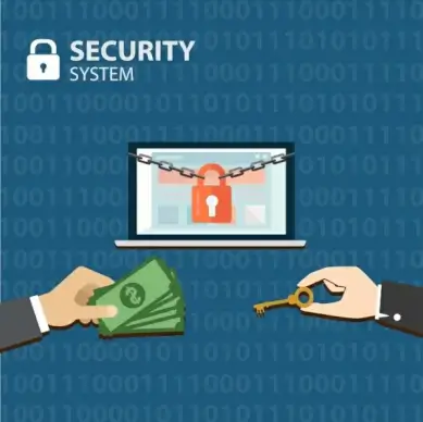 security system concept lock key money icons decoration