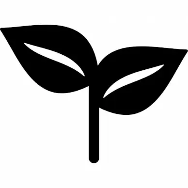 seedling sign icon flat black white silhouette outline