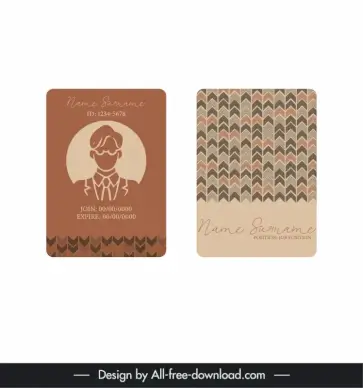 self introduction card template flat silhouette geometry layout 