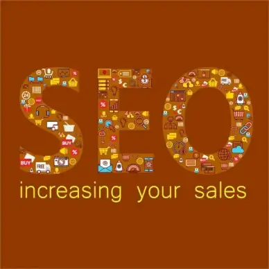 seo concept promotion design with words and icons