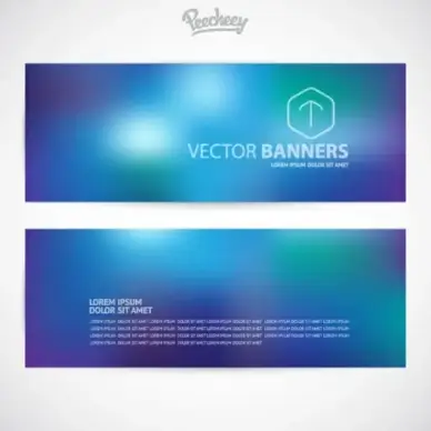 set of blue business banners