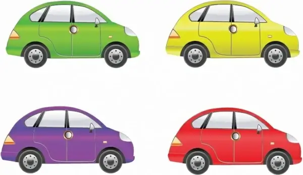 Set of Four Car Vector