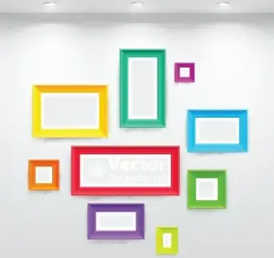 set of gallery lighting vector graphic
