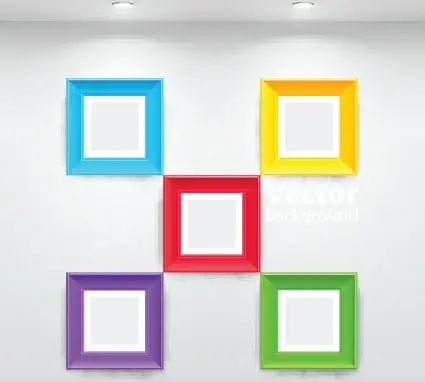 set of gallery lighting vector graphic