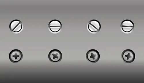 set of metal background with screws vector