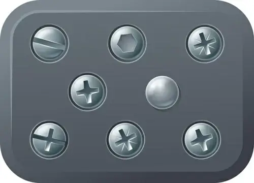 set of metal background with screws vector