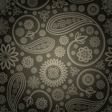 set of ornate paisley seamless pattern vector