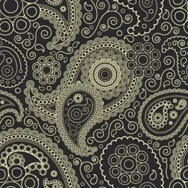 set of ornate paisley seamless pattern vector