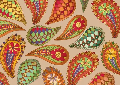 set of paisley pattern seamless vector