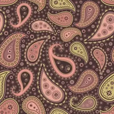 set of paisley pattern seamless vector