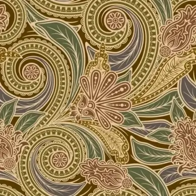 set of pattern paisley elements vector